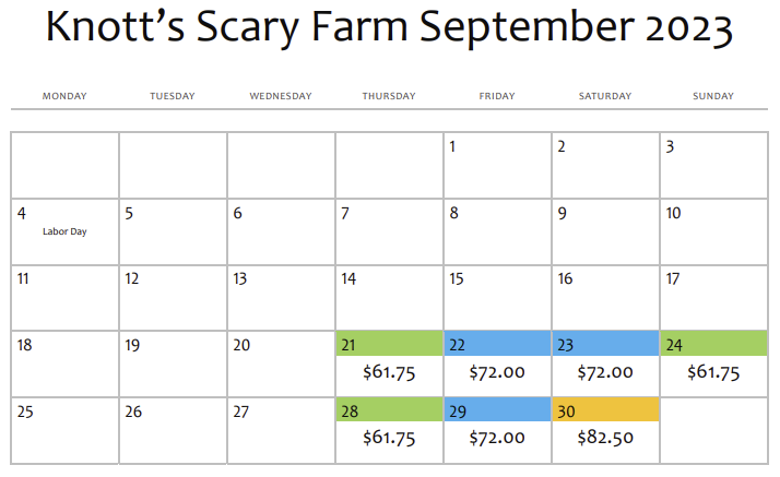 Knotts Scary Farm September 2023