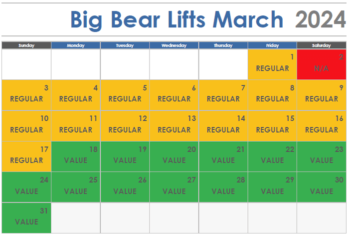 ITT Discount Big Bear/Snow Summit Lift Tickets March 2024